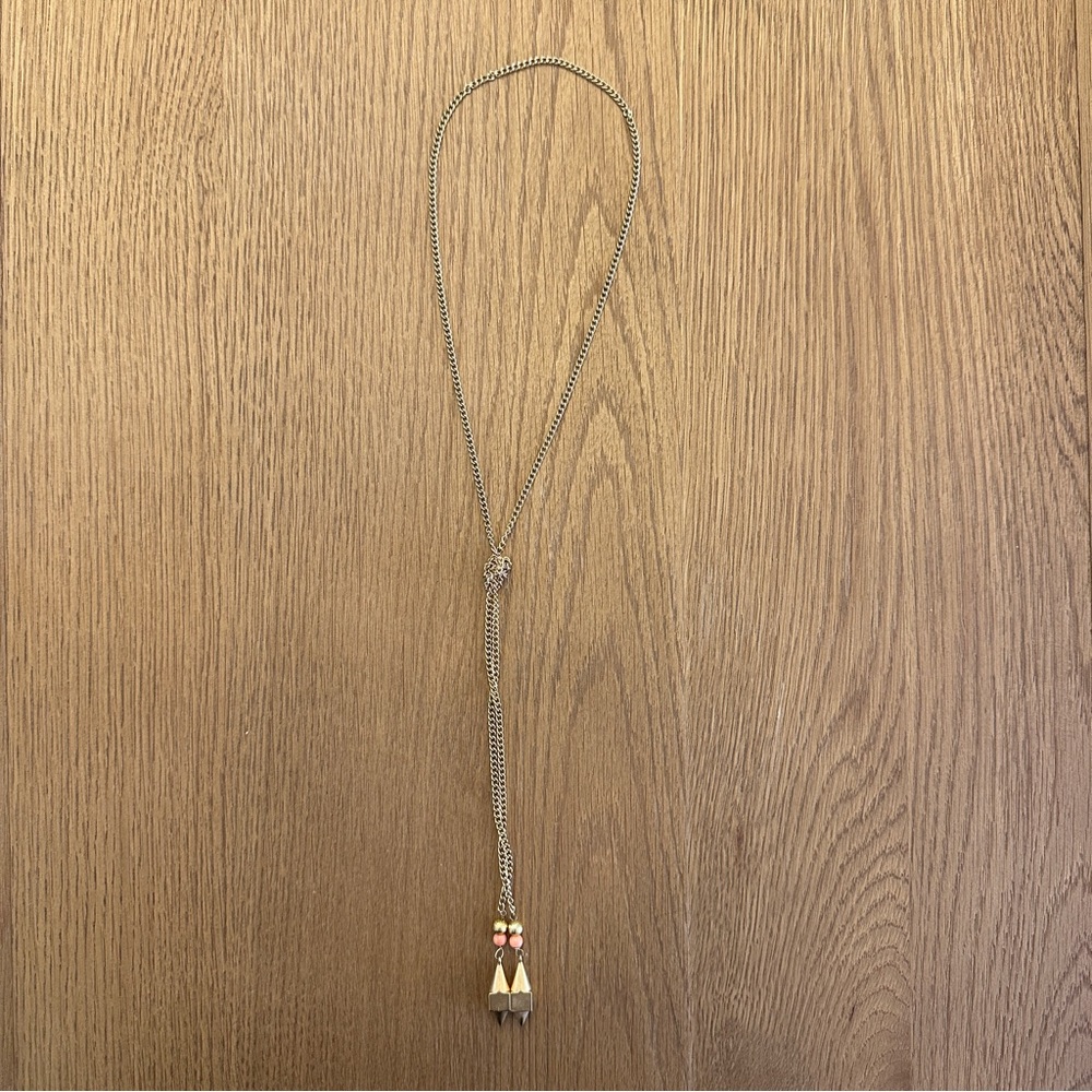 Elegant Gold & Pink Pendant Necklace